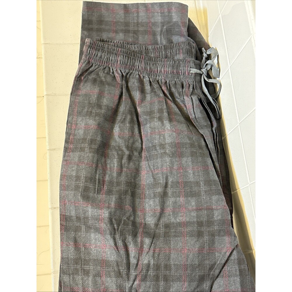 Metropolitan Pajama Bottom Pants Men’s Plaid Dark Gray Plaid Pattern Size XL